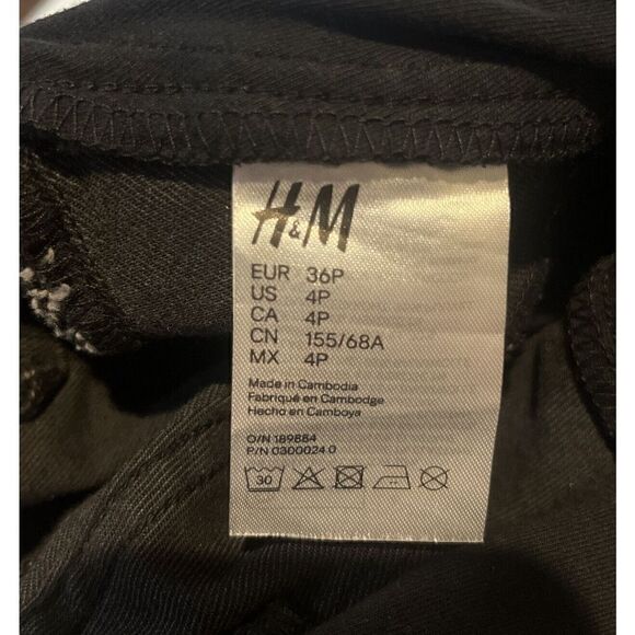 H&M Maternity Super Skinny High Rib MAMA Faded Black Stretchy Denim Jeans - 4P - Picture 3 of 11